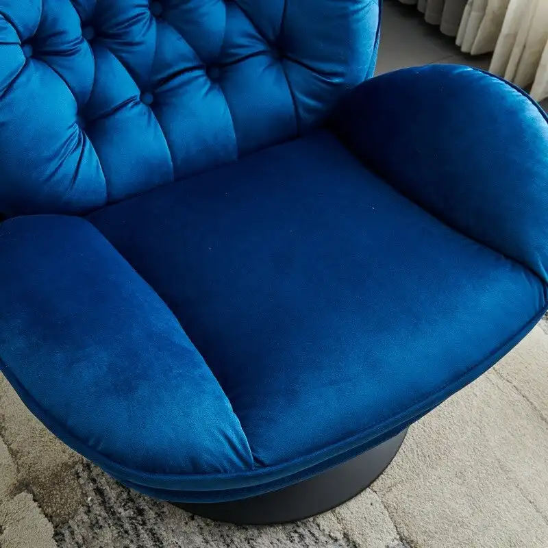 Swivel Leisure chair lounge chair velvet with ottoman