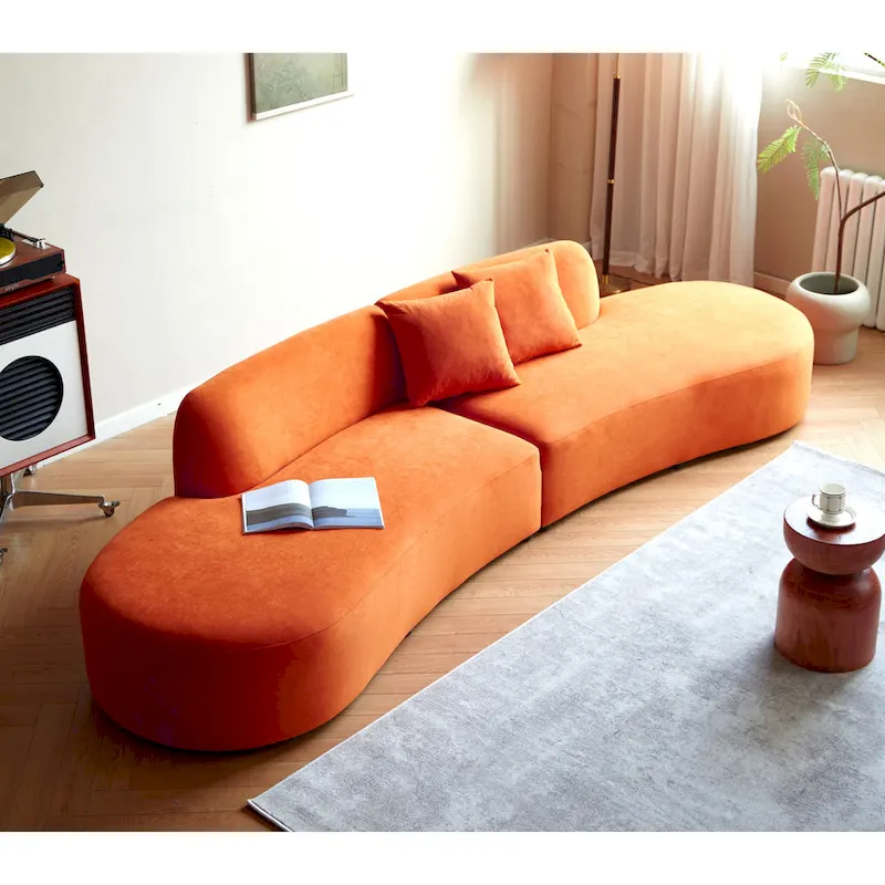 132.3 inch Large Half Moon Curved Sectional Sofa