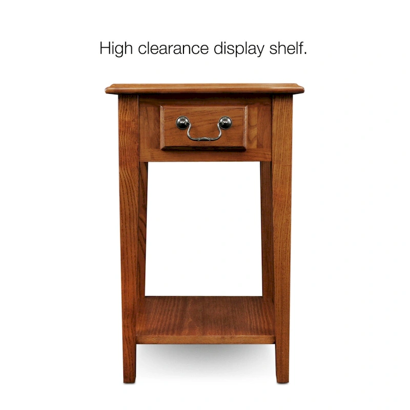 Leick Home One Drawer Square Side Table with Shelf