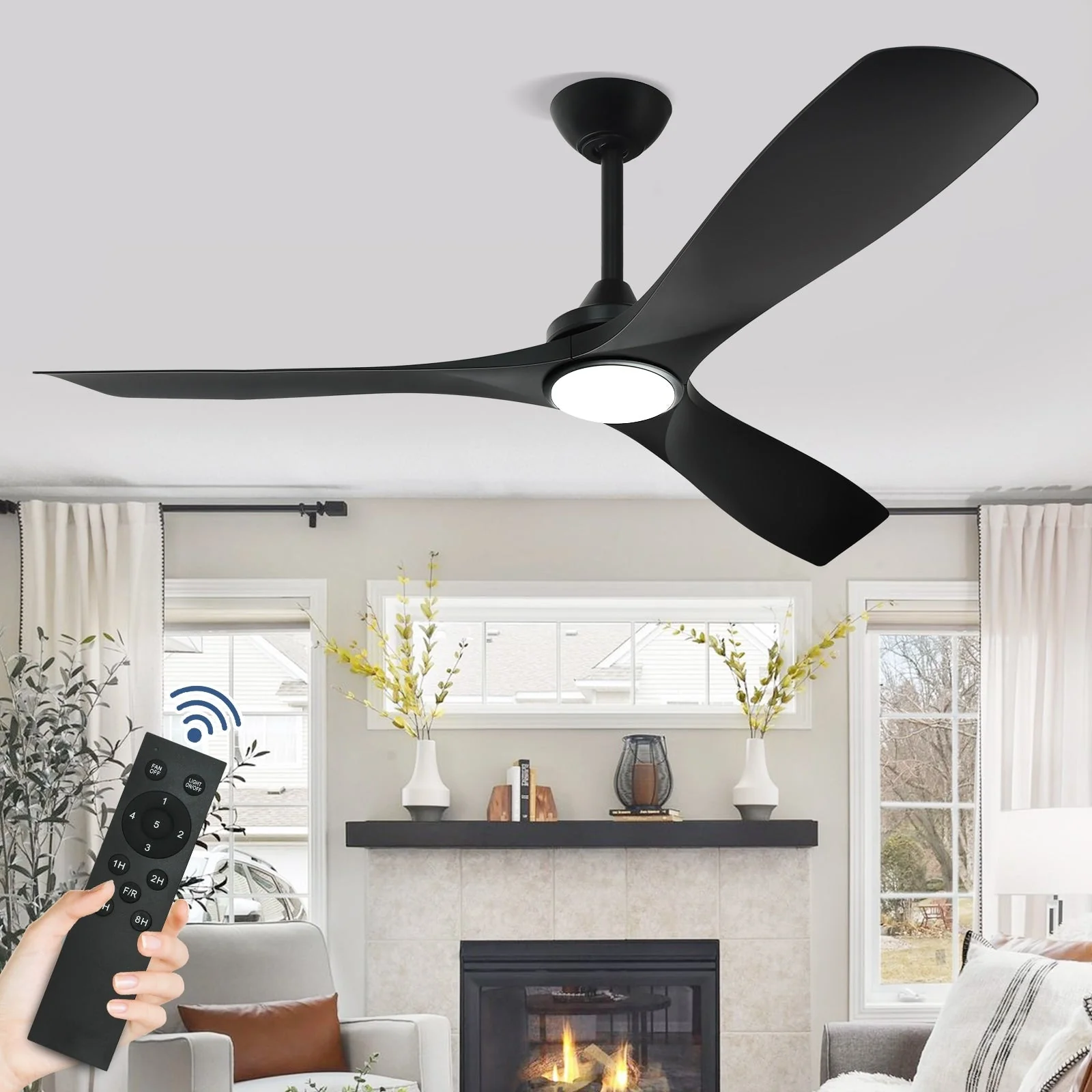 Remote Ceiling Fan with Lights Flush Mount