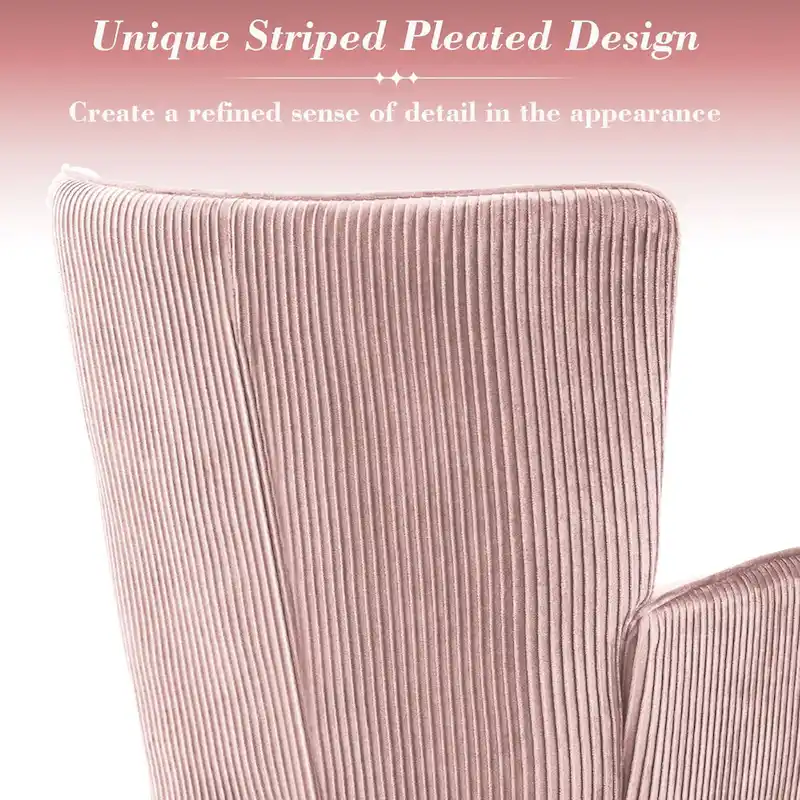 Modern Upholstered Velvet Wingback Accent Arm Chair, Set of 2 - 36.6 H x 28 W x 28.4 D