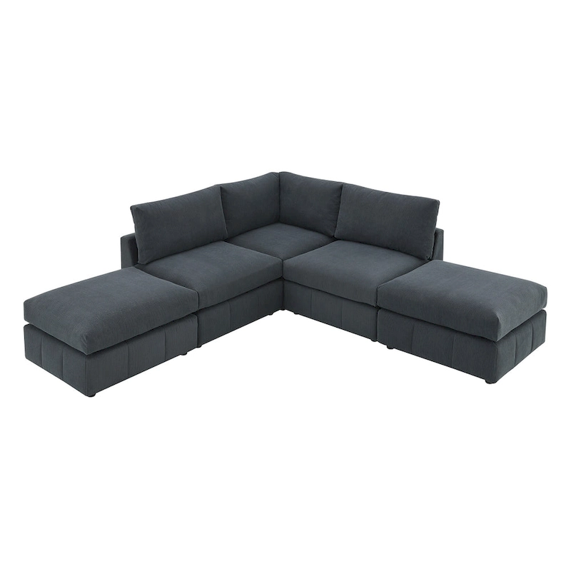 93Modern Sectional Sofa with Vertical Stripes