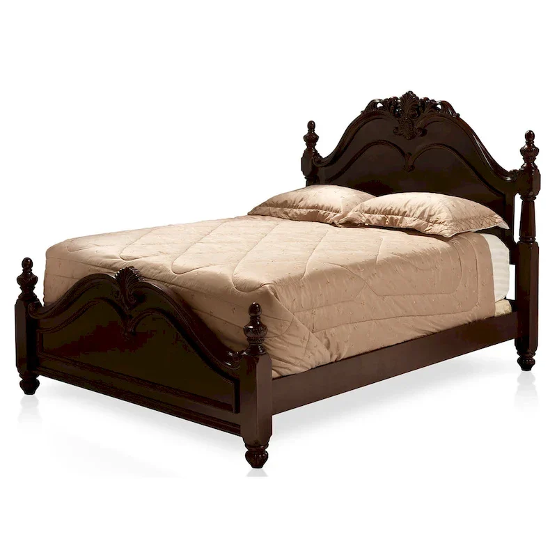 Diva Traditional Cherry Solid Wood 2-Piece Poster Bedroom Set by Furniture of America