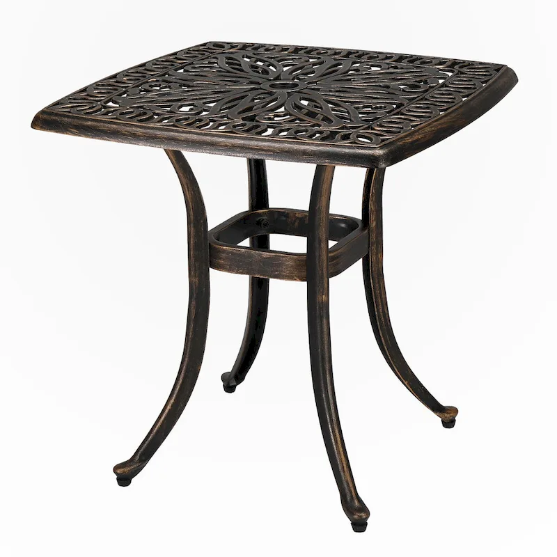 Square Garden Cast Aluminum Table