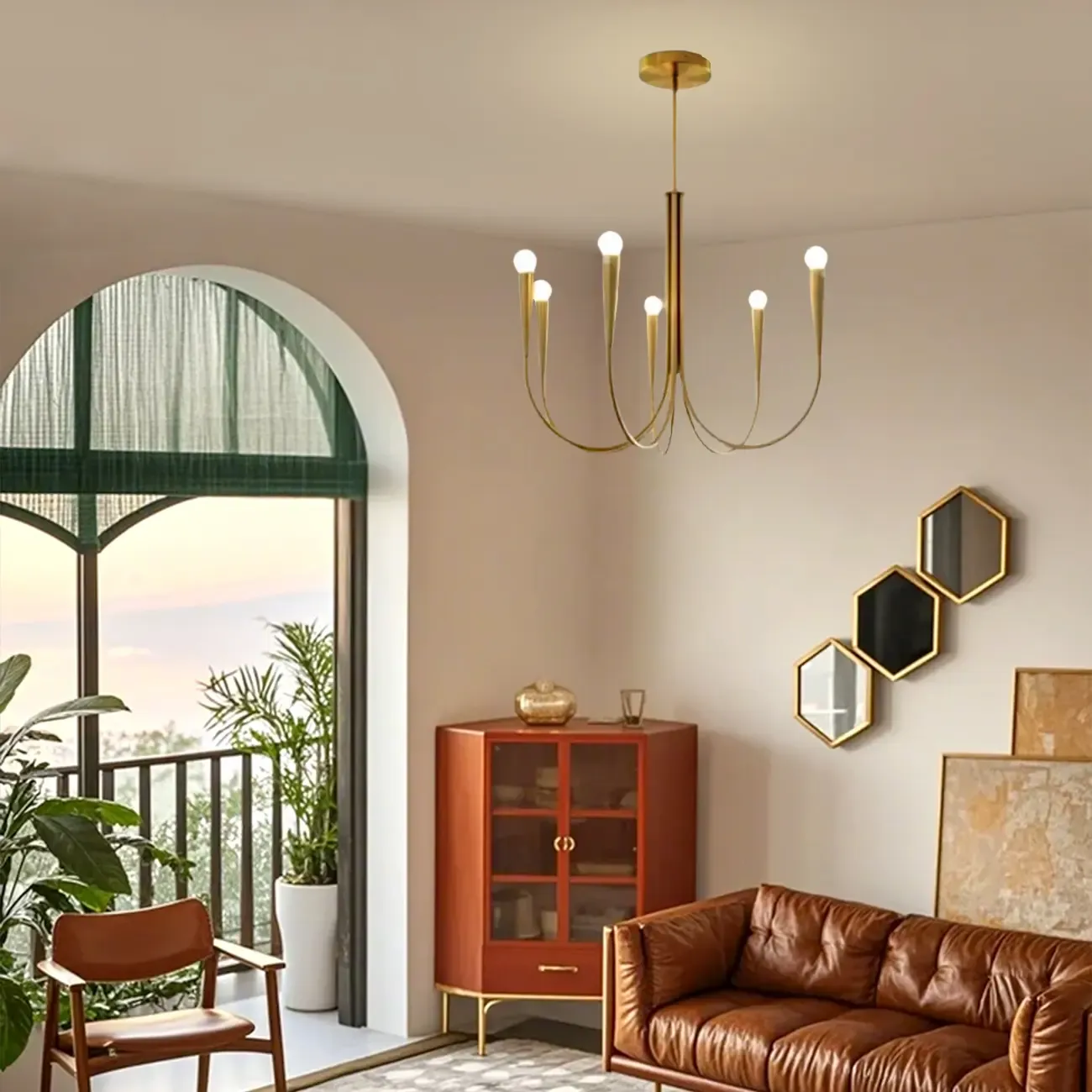 Mid-Century Branch Ceiling Chandelier with Adjustable Height