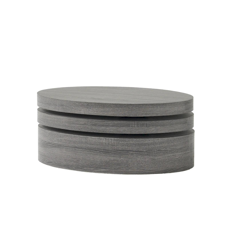 Oval Mod Rotating Wood Coffee Table
