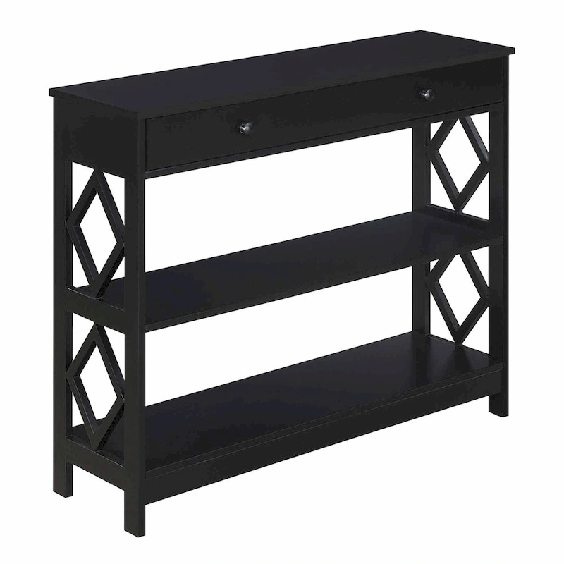 Convenience Concepts Diamond 1 Drawer Console Table with Shelves