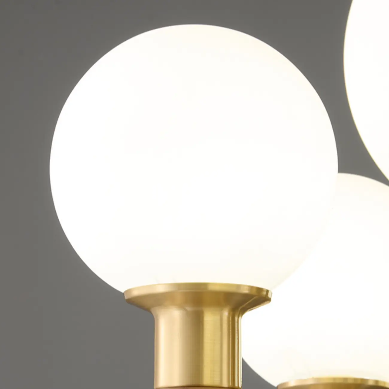 Mid-Century Brass Wood Chandelier with Globe Glass Shade