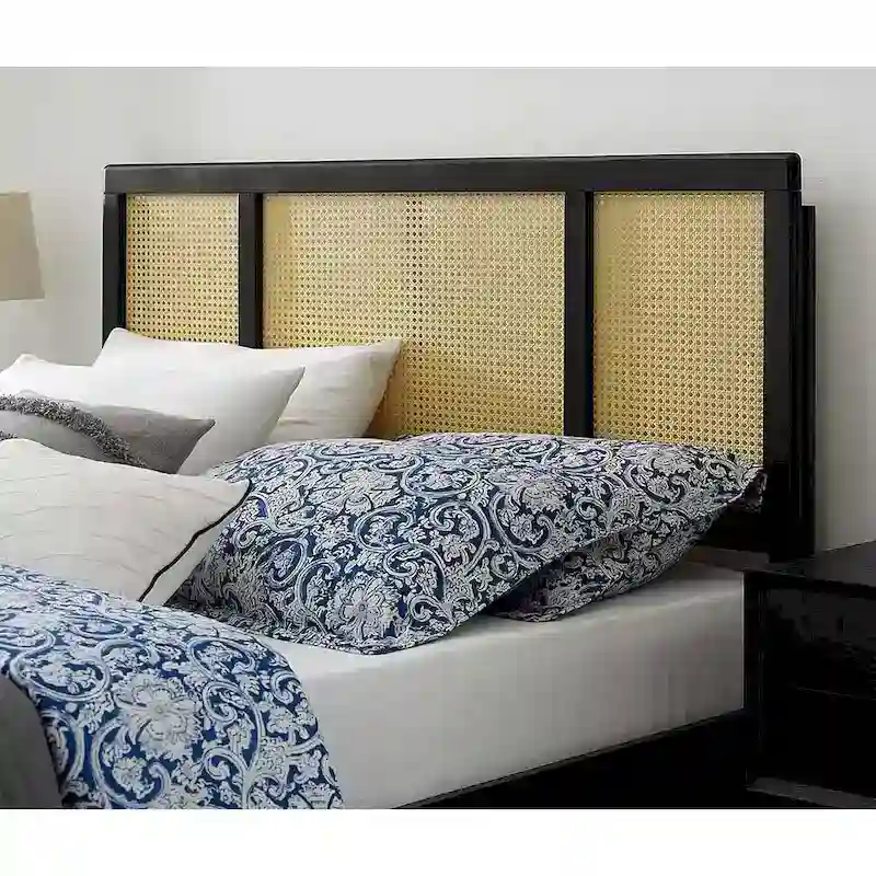 Benson Modern Queen Size Black Wooden Headboard