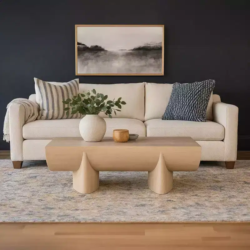 Royal Hampton Coffee Table | 48 Log Design | Natural Mango Wood Hand Crafted