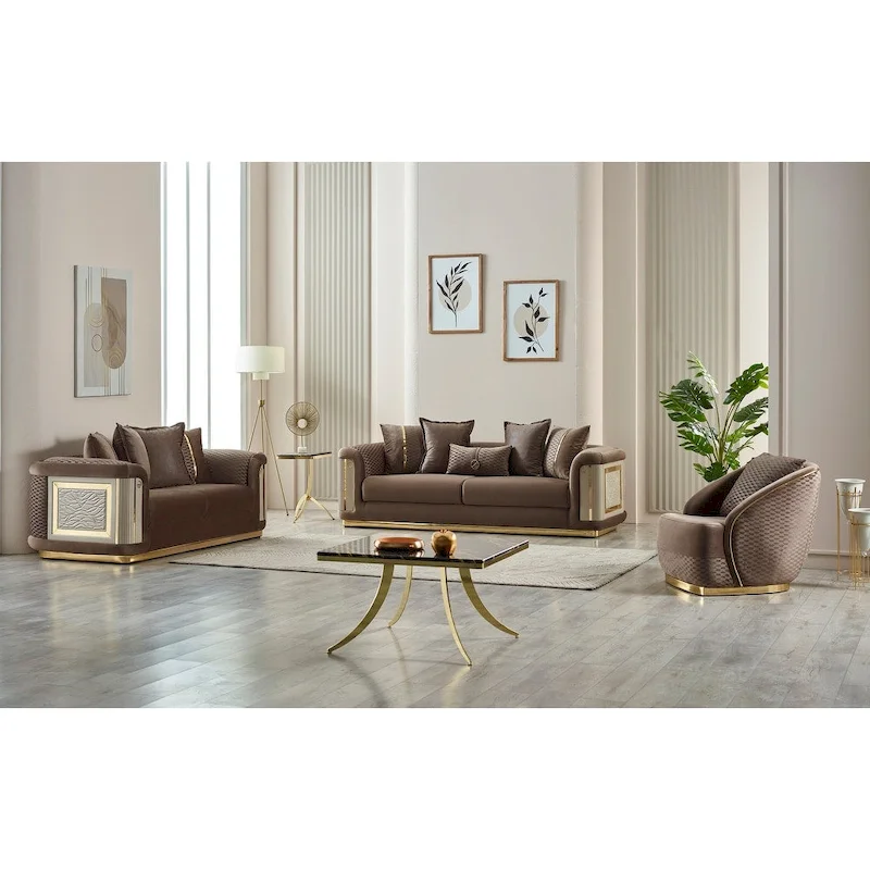 Ella 3-piece Living room Set Square Arms