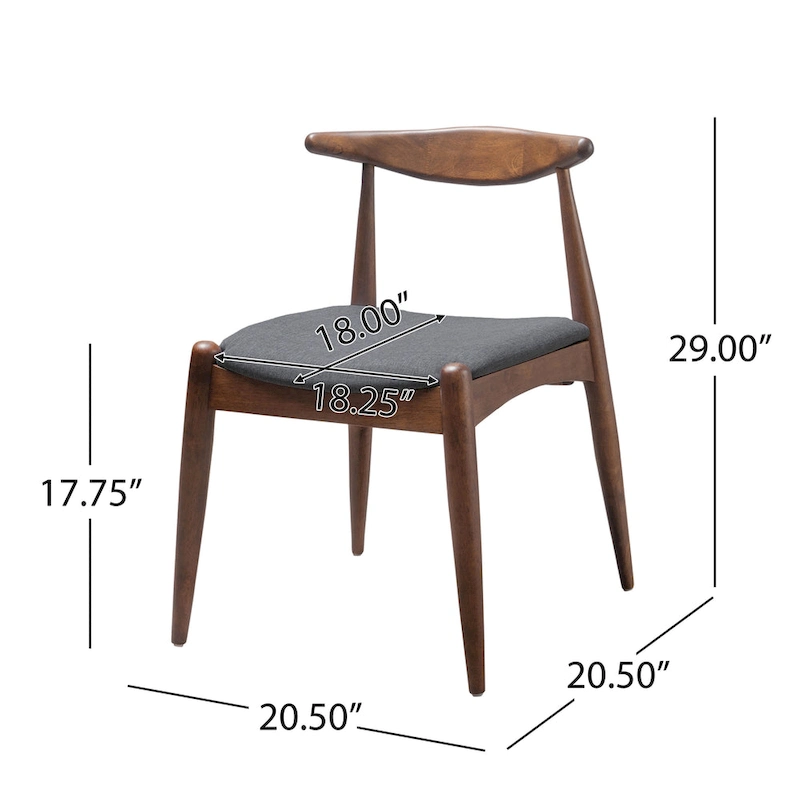 Francie Mid-Century Modern Dining Chairs (Set of 2) by Christopher Knight Home - 20.50 W x 20.25 L x 29.75 H