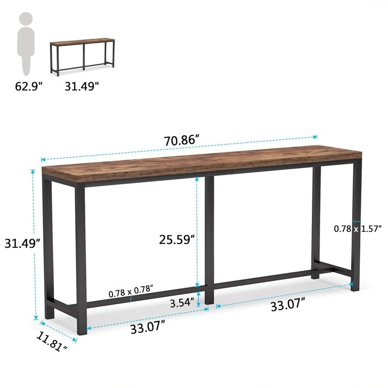 Extra Long Sofa Table, 70.9 inches Console Table Behind Couch/Sofa, Entrance Table/Bar Table
