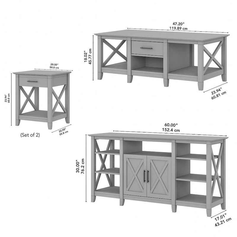 4-piece TV Stand and Table Set