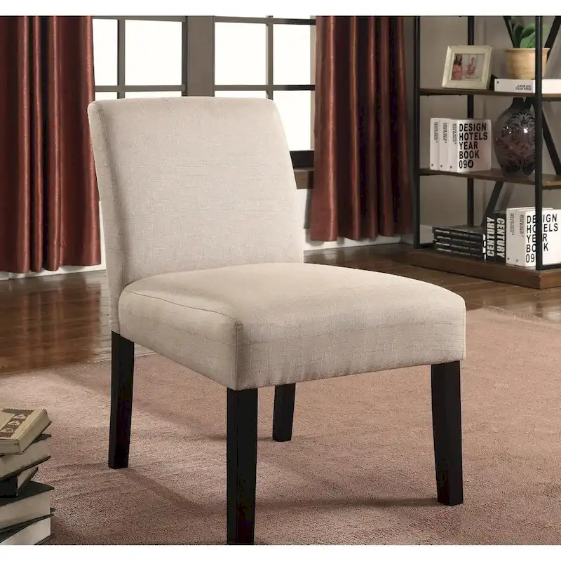 US Pride Furniture Wood Mottled Fabric Accent Chair with Solid Wood Legs (Set of 2)