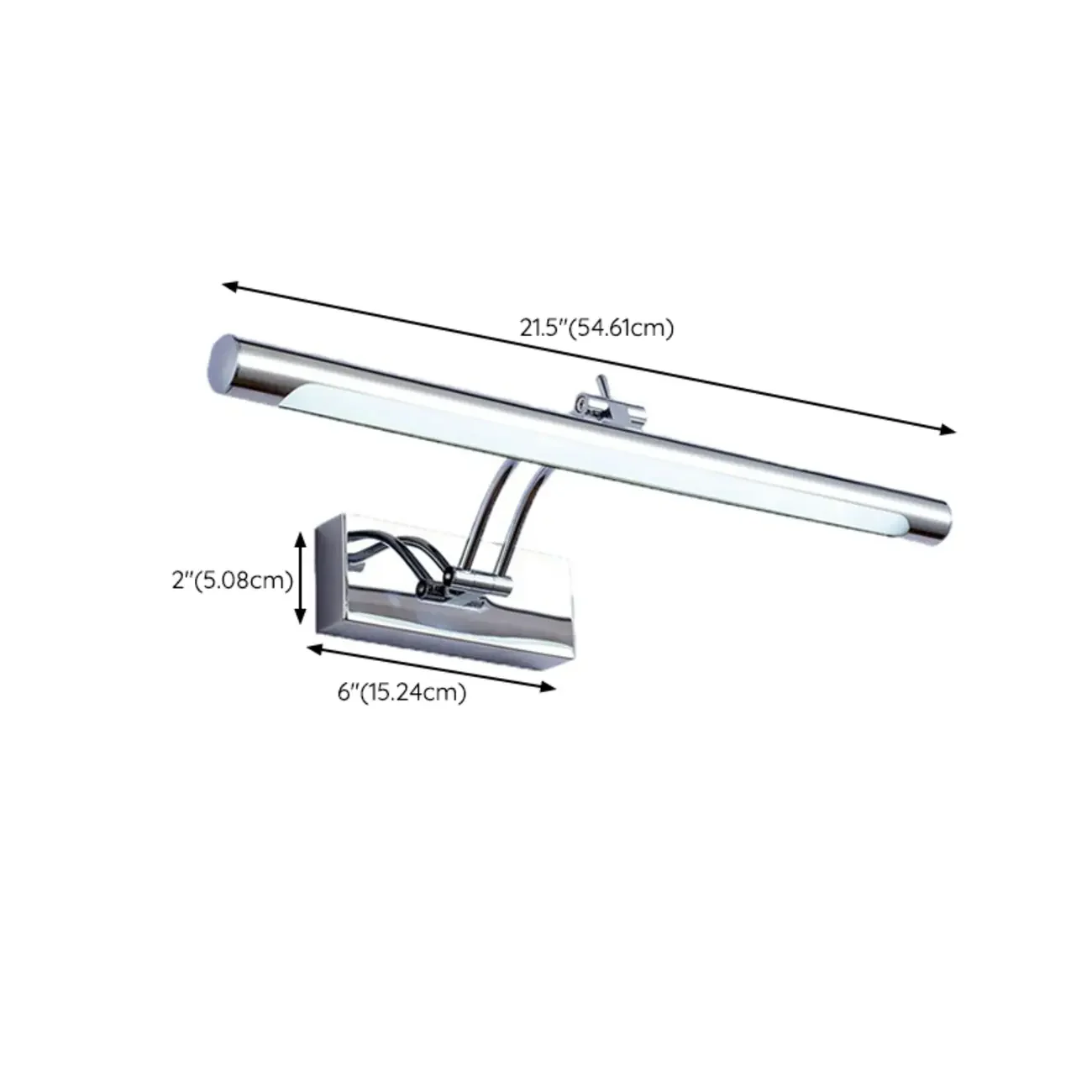 Modern Silver Dimmable LED Vanity Light with Adjustable Arm
