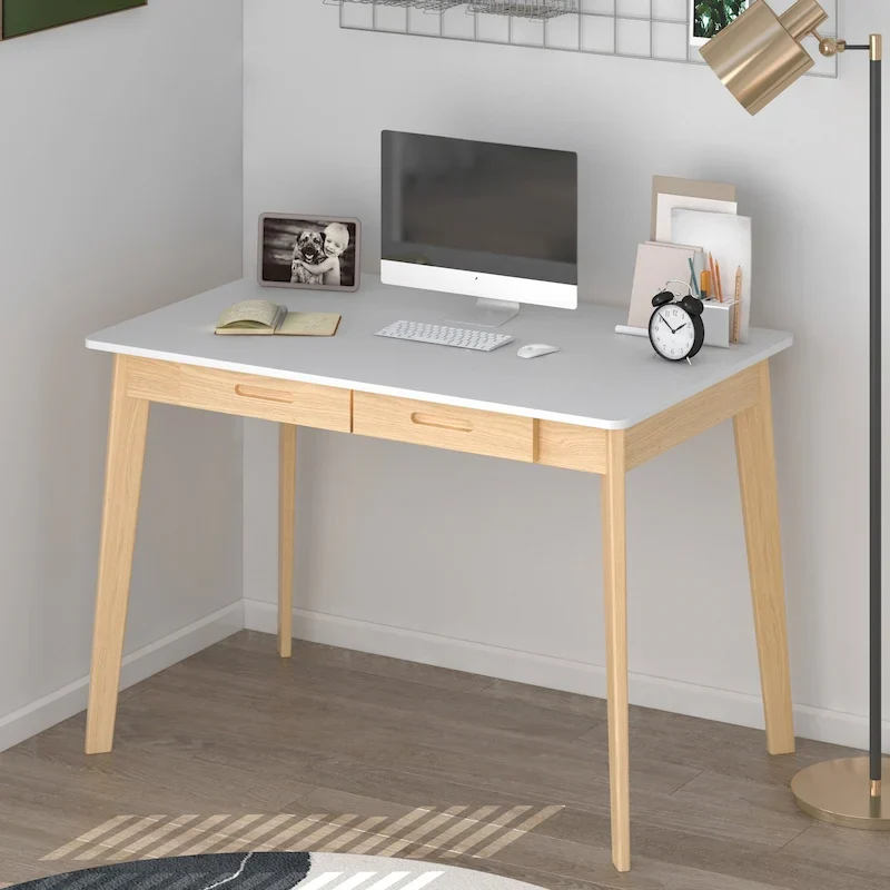 Wood Desk - 39.4W, Multi-Functional, Rounded Corners, Optional Drawers, Easy Assembly