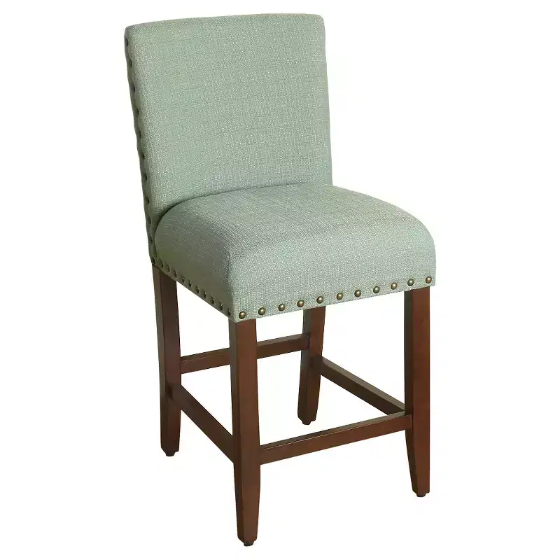 24 Upholstered Counter Height Barstool with Nailheads - HomePop