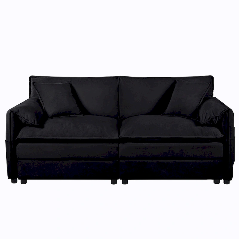 64 Oversized Chenille 2-Seater Sofa with DIY Combo & Storage Pockets