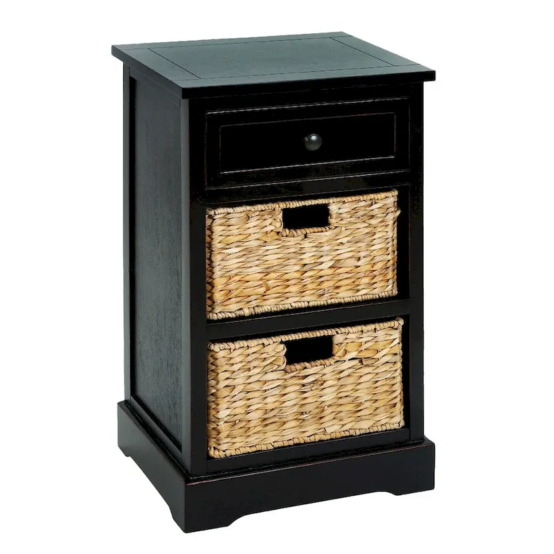 Dana Point 3-drawer Storage Wood Side Table Nightstand