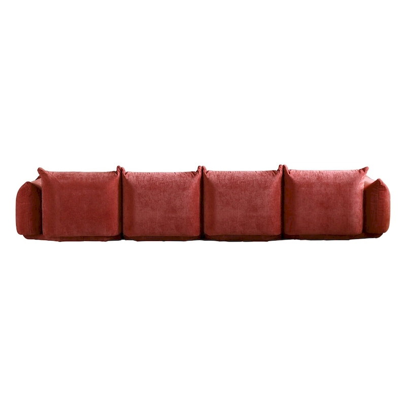 Mid-Century Modern Large 4 Seater Couch, Chenille Sectional Sofa 4 Seats Modular Couches with Thick Cushion