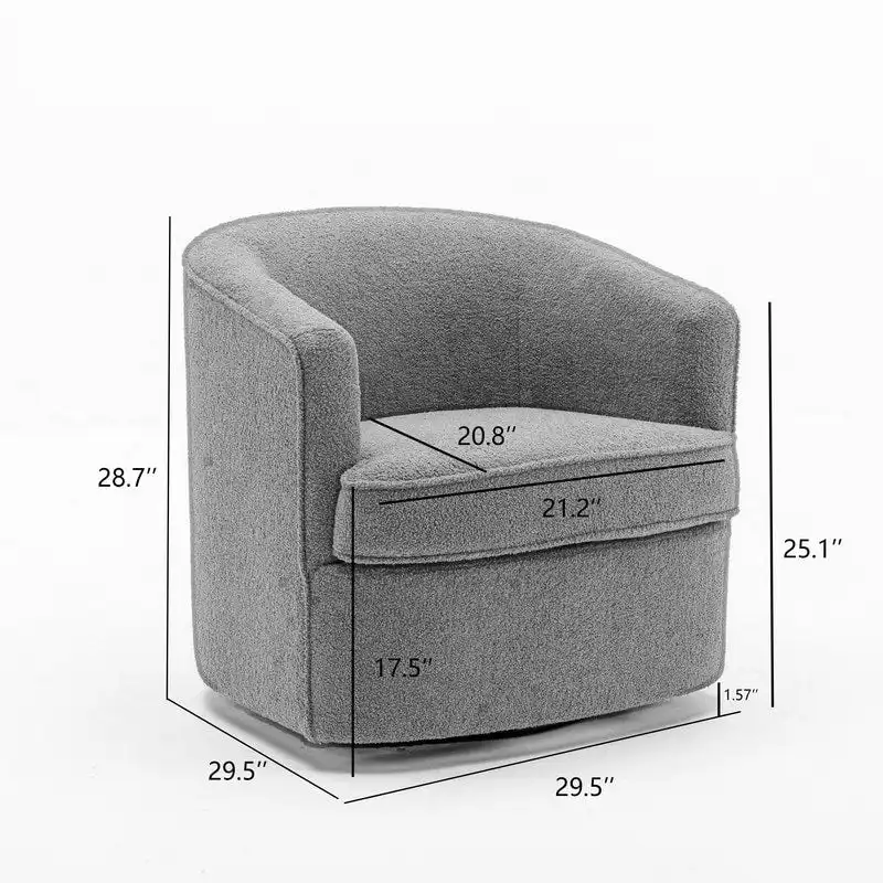 SEYNAR Modern Boucle Upholstered 360 Degree Swivel Accent Club Chair Set of 2