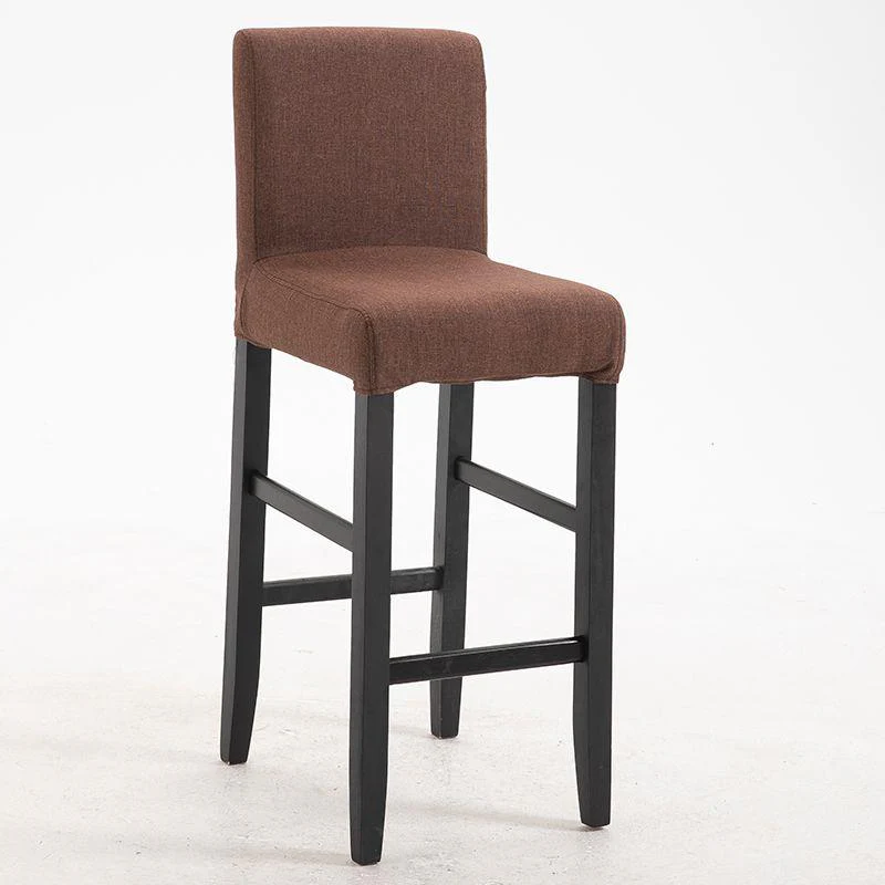 Traditional Wood Leather Upholstered Bar Height Stool