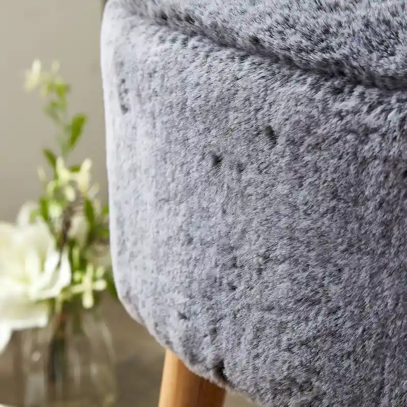 Serenta Heavy FauxFur Oval Ottoman