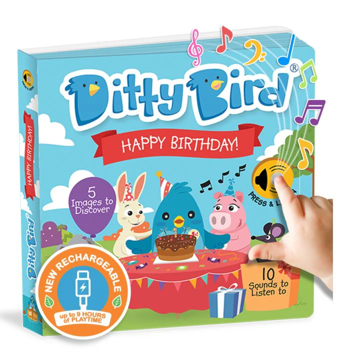 Ditty Bird Happy Birthday Multi-Coloured Book 16x2x16cm