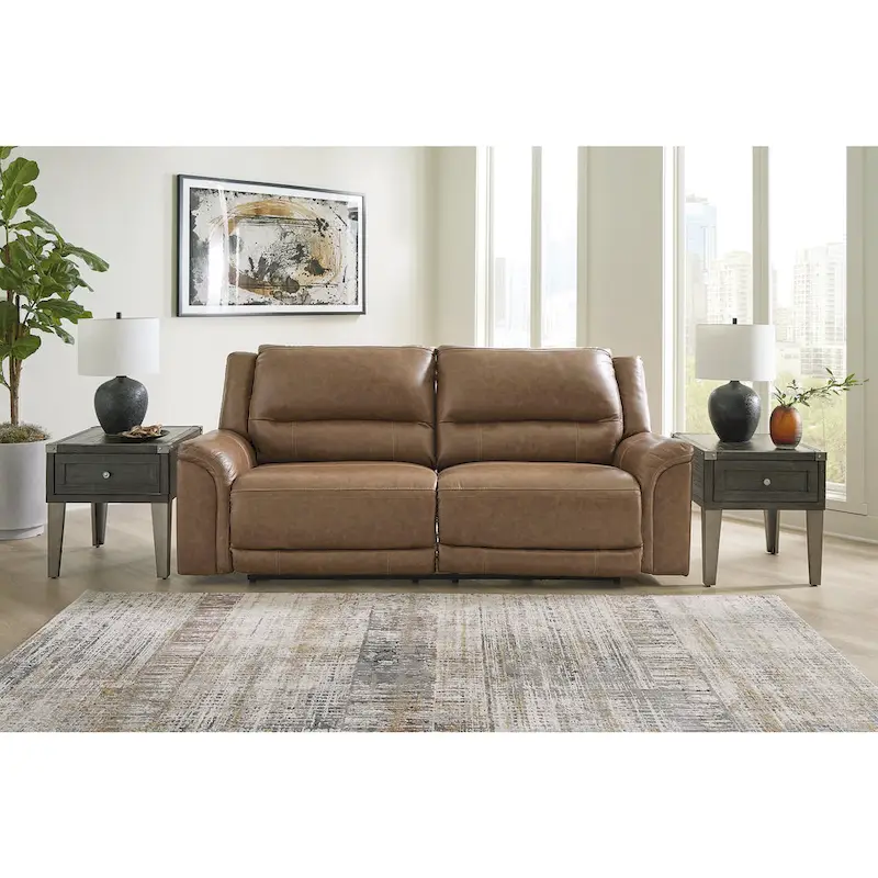 Signature Design by Ashley Trasimeno Caramel Power Reclining Sofa - 92  W x 40  D x 42  H