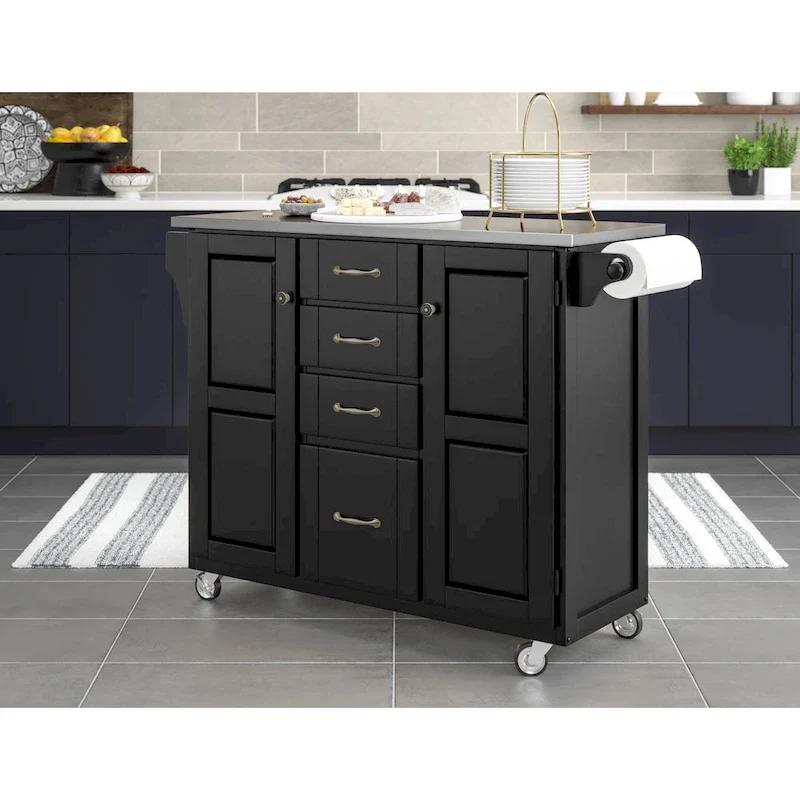 Create-a-Cart Black Kitchen Cart