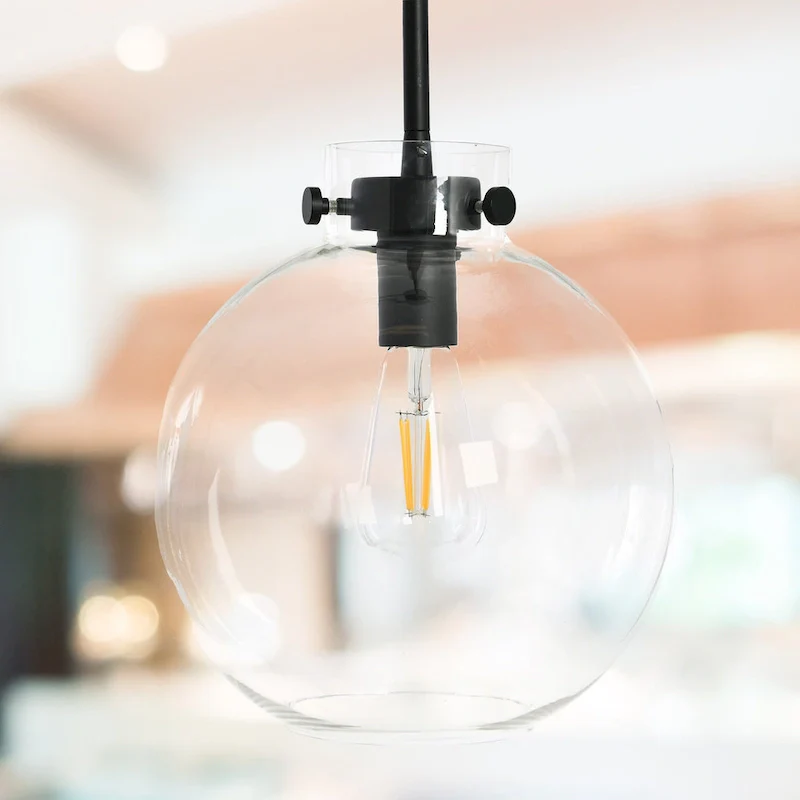 Robert Stevenson Lighting Marson - Clear Glass and Metal Ceiling Light