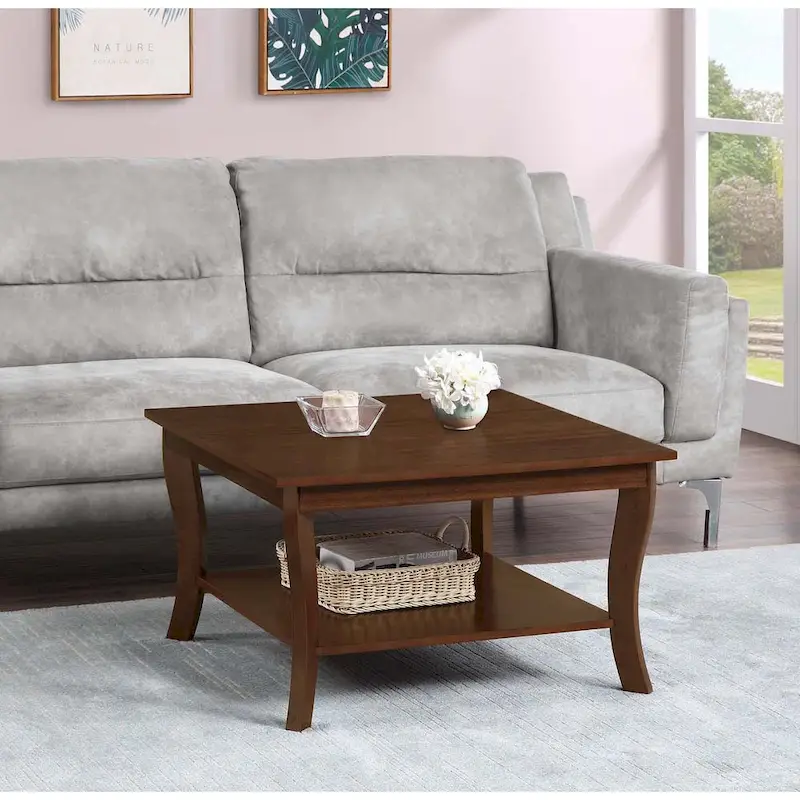 Convenience Concepts American Heritage Square Coffee Table with Shelf