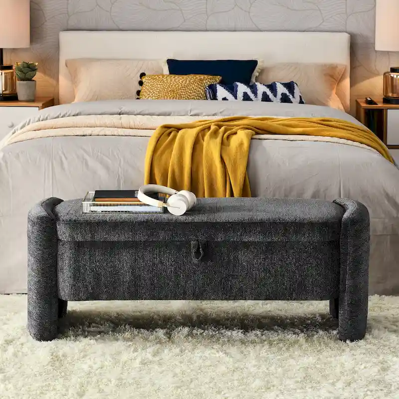 Oval Ottoman Storage Bench