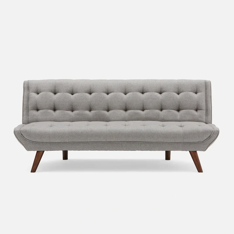 Modern Armless Fabric Grey Sofa Bed Adjustable Folding Sofa - 32.09*71.06*22.05 inches