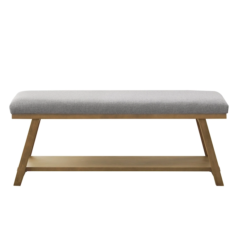Solid Wood Shoe Bench with Cushion Entryway Shoe Bench
