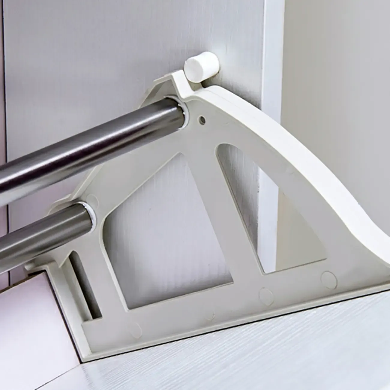 Narrow Wall-Mounted White Shoe Cabinet with Drawers