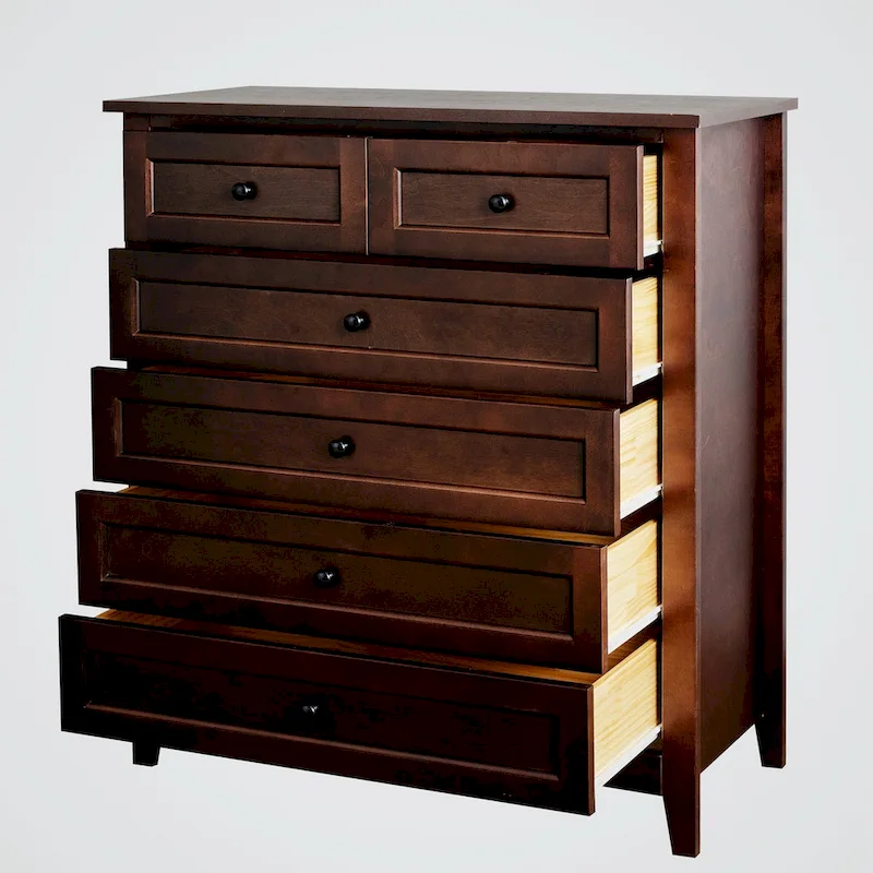 Solid Wood Spray-painted 6 Drawer Chest