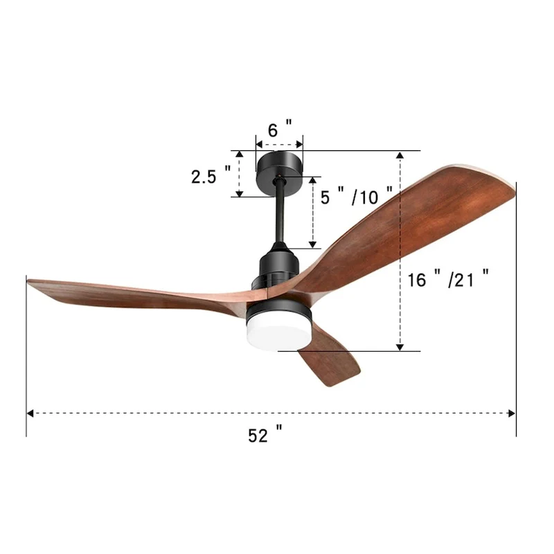 52  Ceiling Fan Light with 6 Speed Remote