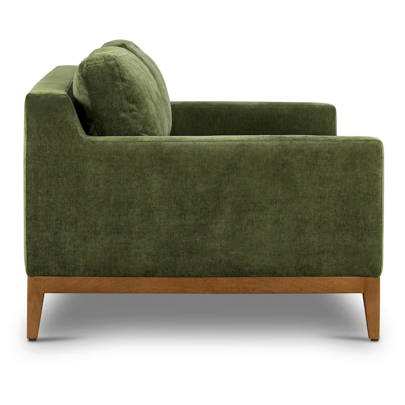Poly & Bark Zyon 90 Sofa in Distressed Green Velvet
