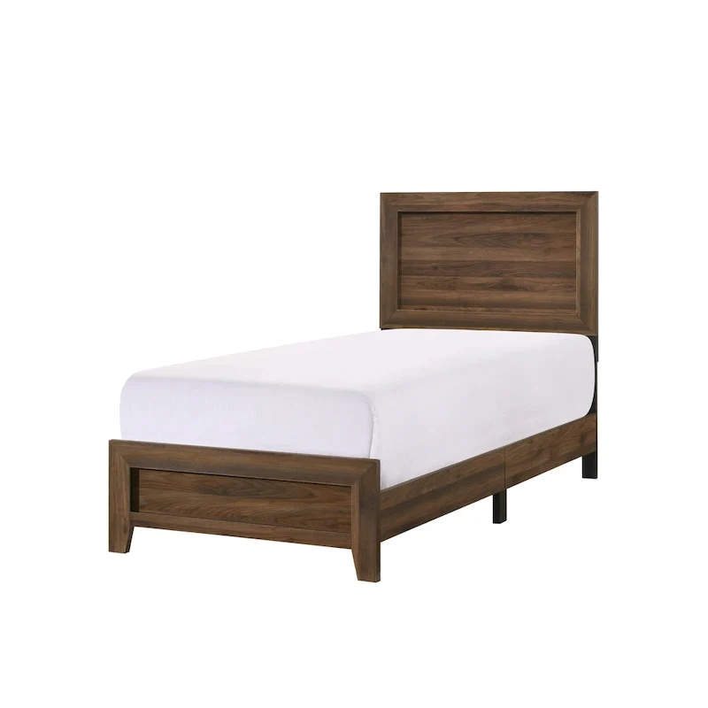 Linette 6 Piece Cherry Brown Panel Bedroom Set