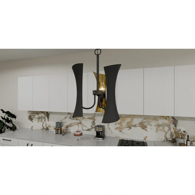 Myla 3-Light Matte Black Pendant Light