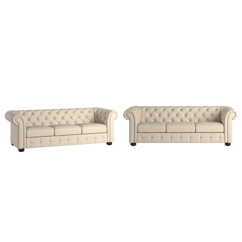 Gdansk Tufted Scroll Arm Chesterfield Sofa