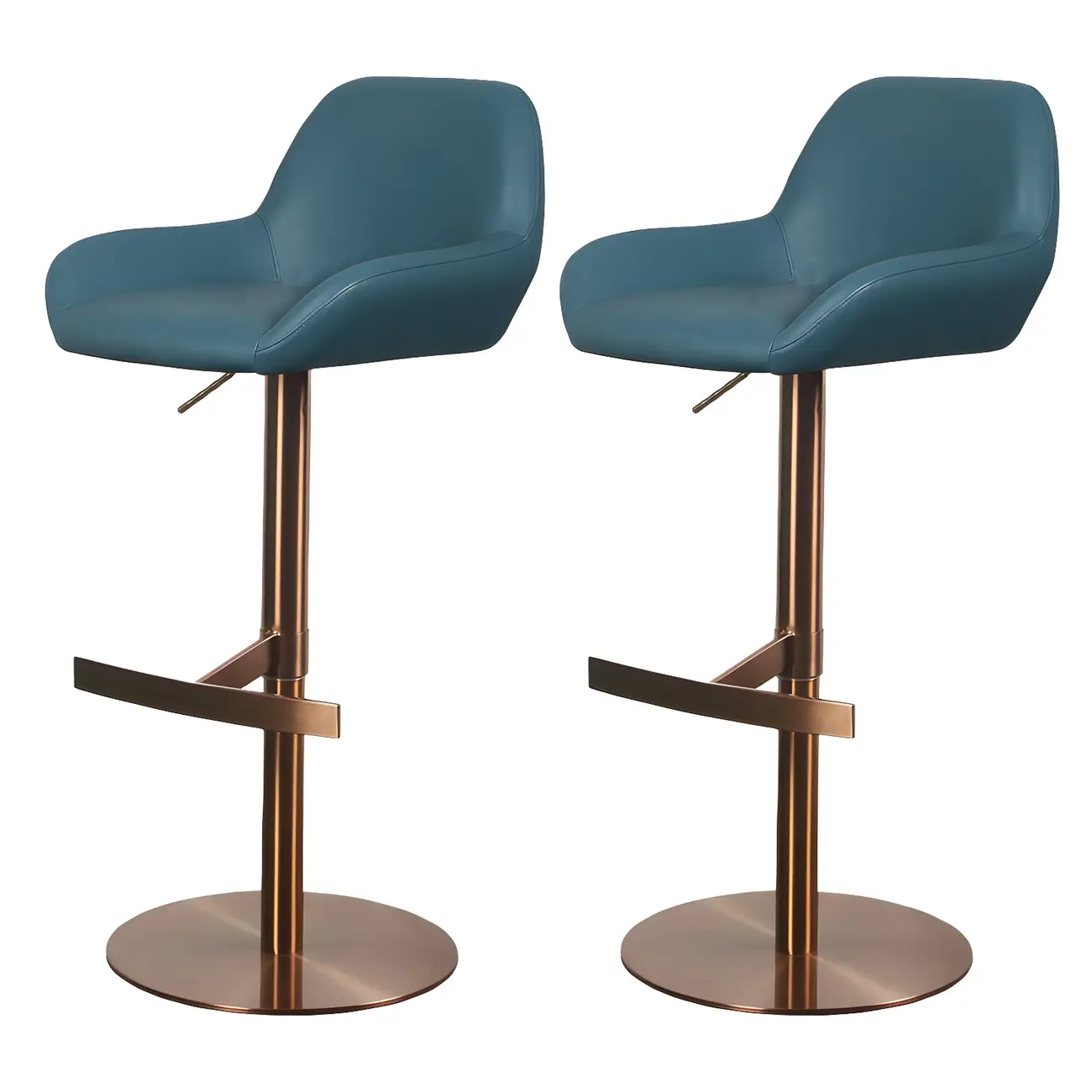Glossy Metal Bucket Swivel Adjustable Bar Stools