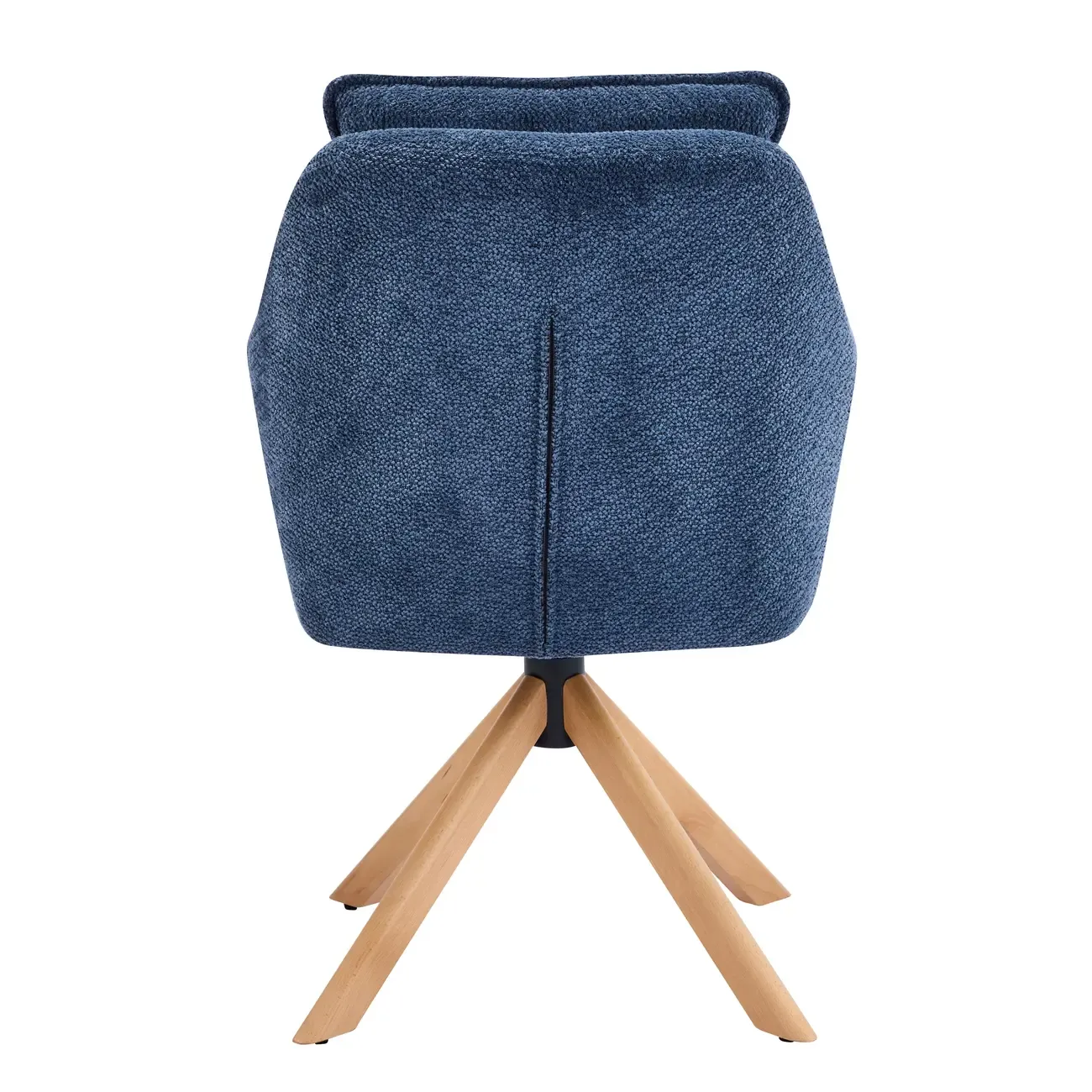 Swivel Blue Fleece Upholstered Dining Chairs Set Of 2