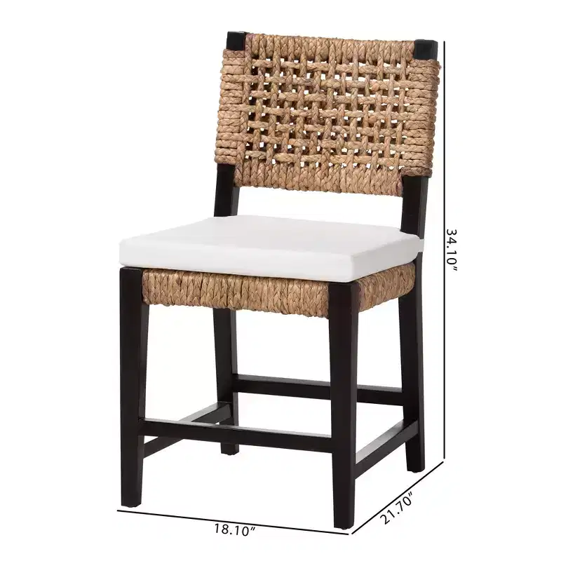 Dark Brown Bohemian Armless Dining Chair - Seats 1