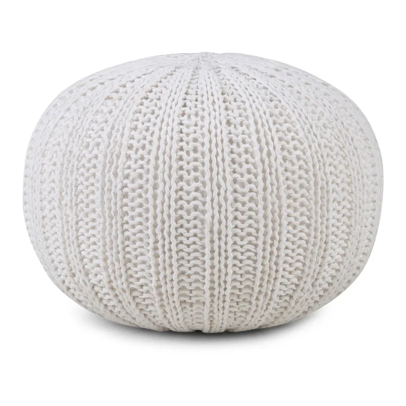 WYNDENHALL Grandville Boho Round Hand Knit Pouf