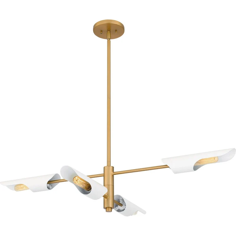 Leoni 4-Light Brushed Weathered Brass Island Light