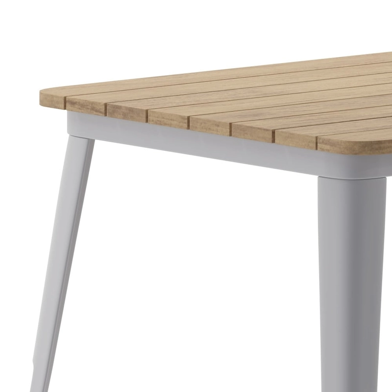 30x60 Commercial Poly Resin Restaurant Table with Umbrella Hole - 30 W x 60 D x 30 H