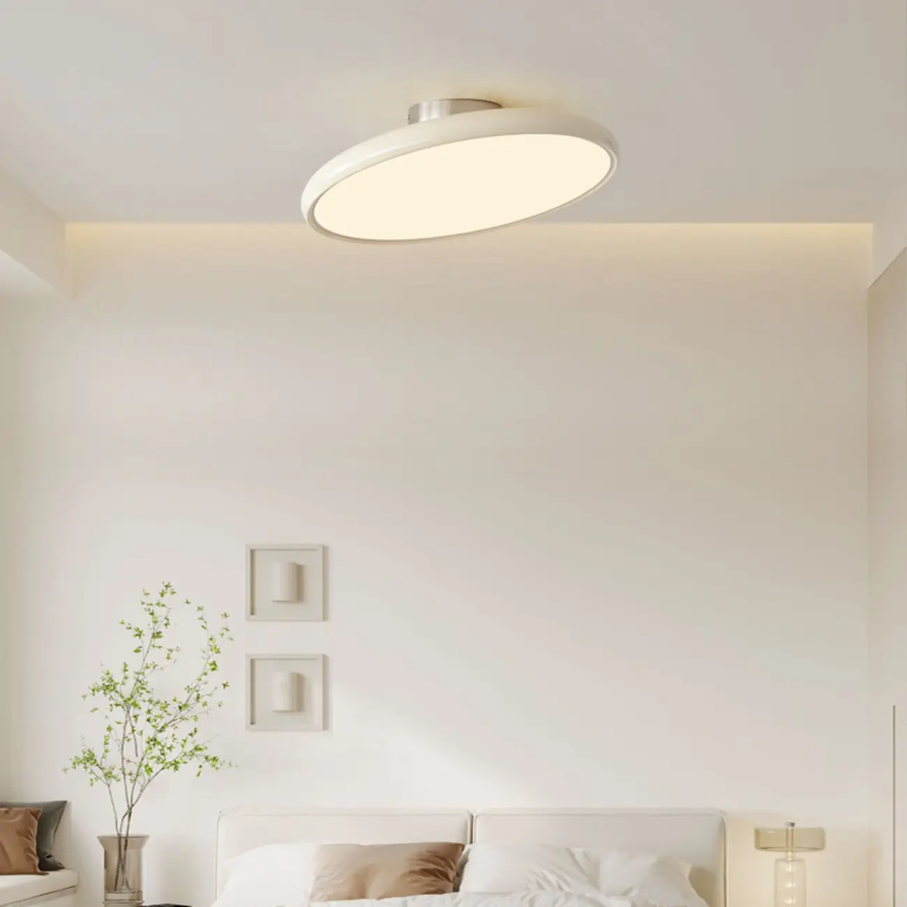 Modern Dimmable Circular LED Semi-Flush Ceiling Light